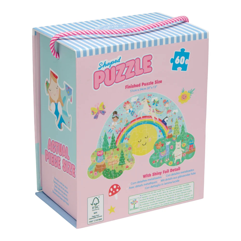 Floss and Rock 60pc Shaped Jigsaw Puzzle Rainbow Fairy
