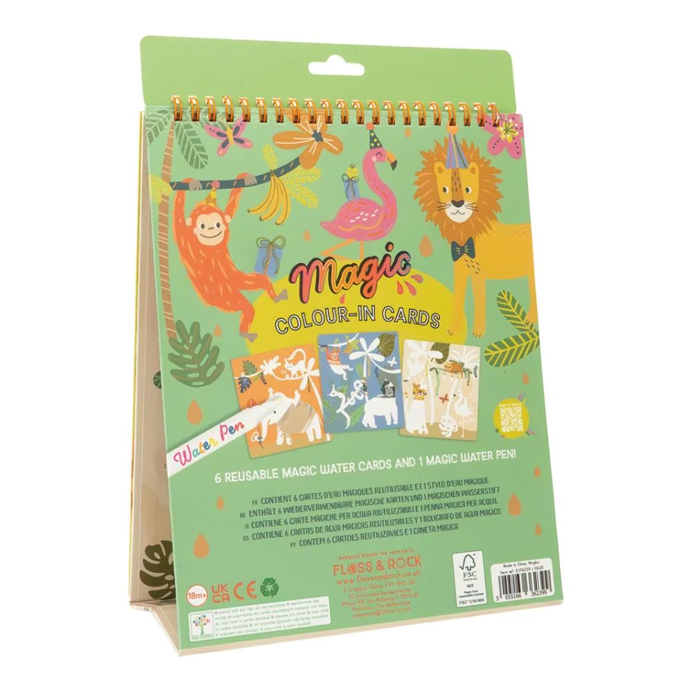 Floss and Rock Craft Kit Magic Water Colour-in Cards Jungle