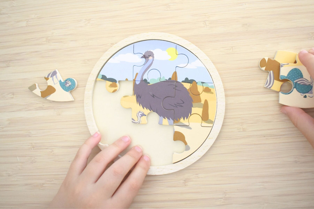 Koala Dream 9pc Wooden Puzzle Bush Buddies Emu