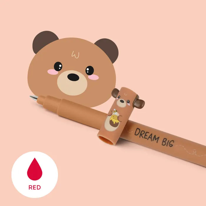 Legami Erasable Pen Bear Red Ink
