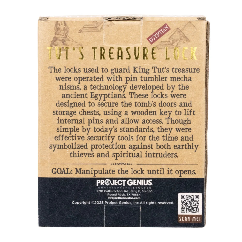 True Genius Tut's Treasure Lock Brainteaser