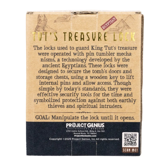 True Genius Tut's Treasure Lock Brainteaser
