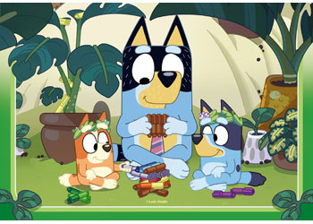 Part of the 2x24pc Ravensburger jigsaw puzzles featuring Bluey and her family.
