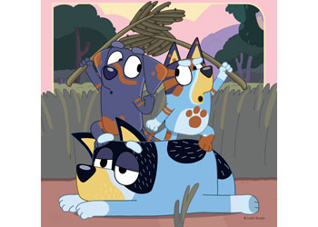 Bandit and Bluey with Socks on a 49 piece Jigsaw puzzle