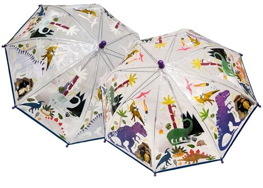 Make rainy days magical with a dinosaur themed colour changing umbrella from Floss and Rock.