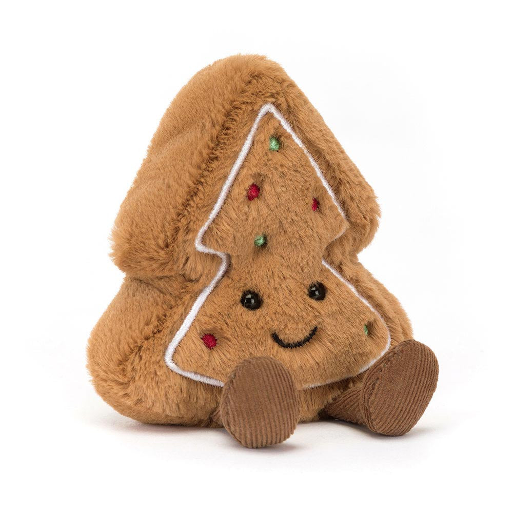 Jellycat Amuseable Tree Cookie plush toy – soft smiling biscuit with festive Christmas design
