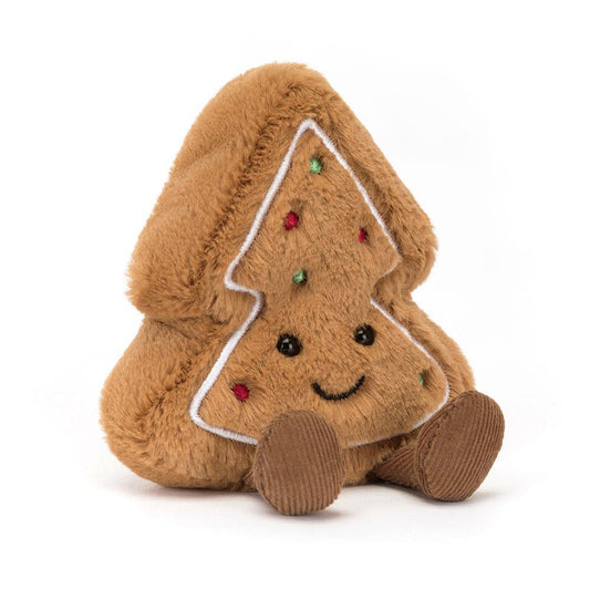 Jellycat Amuseable Tree Cookie plush toy – soft smiling biscuit with festive Christmas design