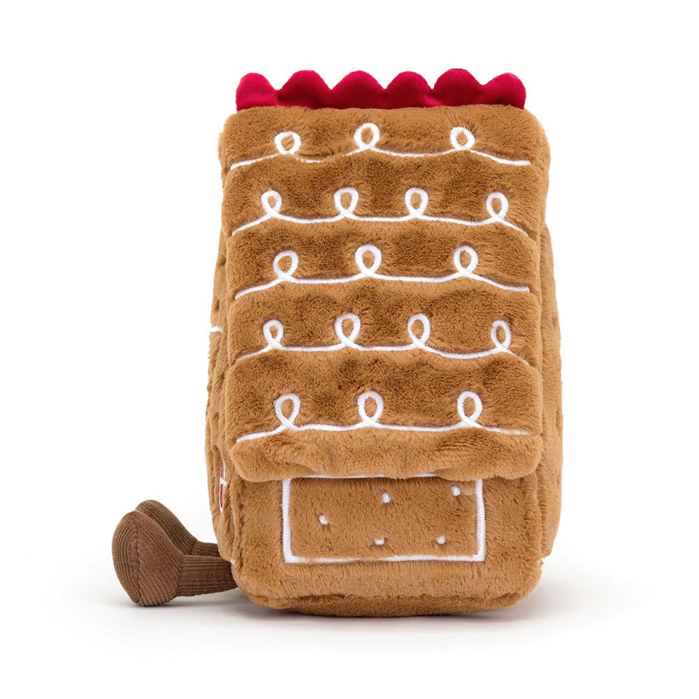 Jellycat Amuseables Gingerbread House plush – cosy Christmas-themed soft toy with sweet details, great for collectors and festive fun