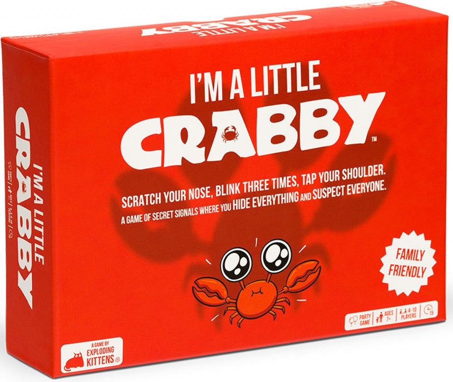 Red box of 'I'm a Little Crabby' game with crab illustration and text.