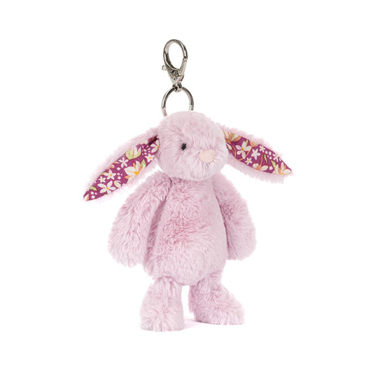 Jellycat Plush Thistlepop Blossom Bunny Bag Charm against white background.