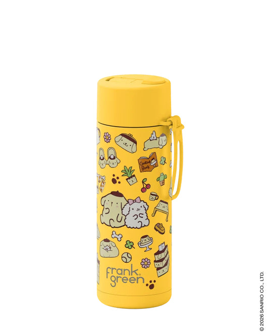 Frank Green 20oz Reusable Bottle with Flip Straw Lid Hello Kitty and Friends PomPomPurin