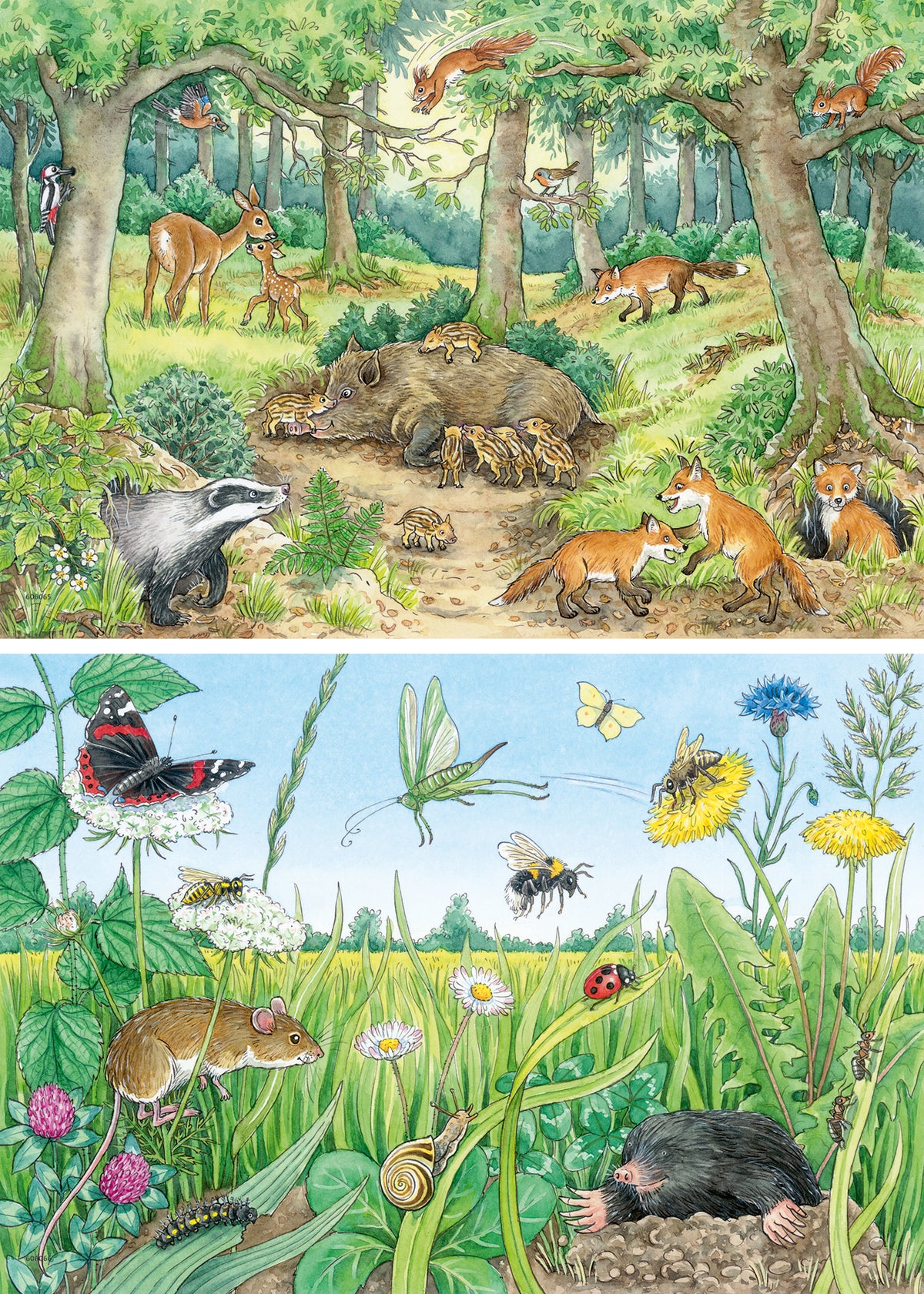 Ravensburger 2x12pc Jigsaw Puzzle Animals in Forest