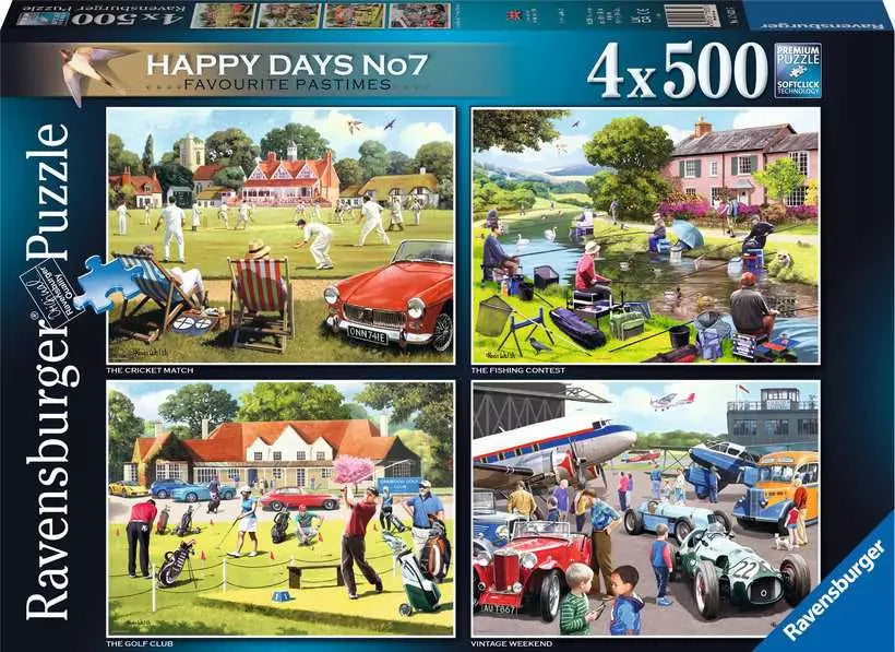 Ravensburger 4x500pc Jigsaw Puzzle Happy Days 7 Favorite Pastimes