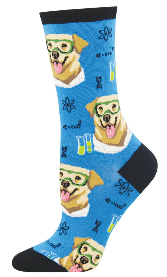 Socksmith Ladies Socks Science Lab Dog Blue