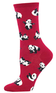 Socksmith Ladies Socks Cuddle Puddle Panda Red