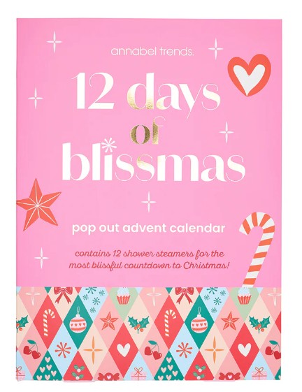 Annabel Trends Festive Shower Steamers Advent Calendar 12pc
