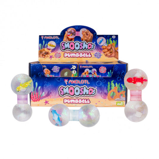 Smooshos dumbbells with packaging on a white background