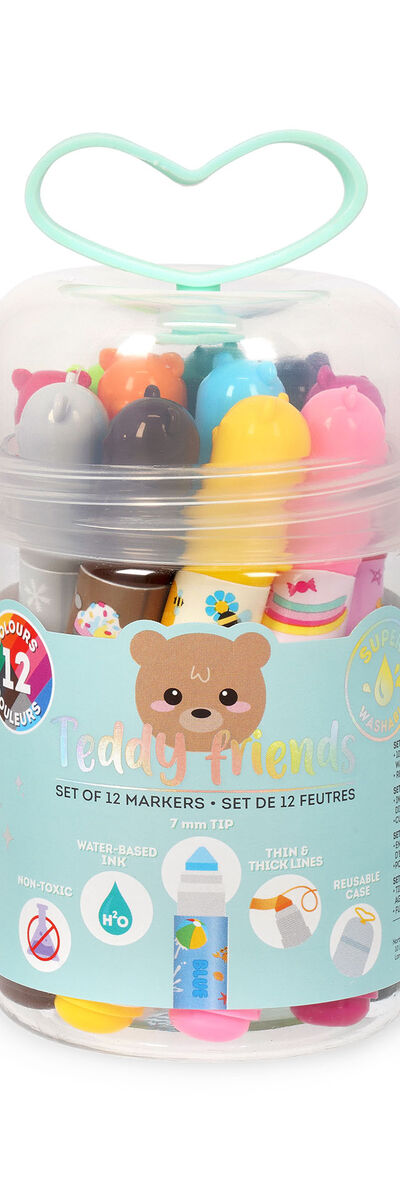 Legami Teddy Friends Set of 12 Markers Teddy Bear
