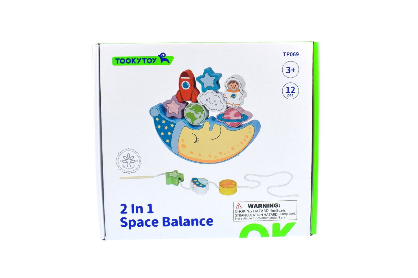 TookyToy 2 in 1 Space Balance and Lacing Set