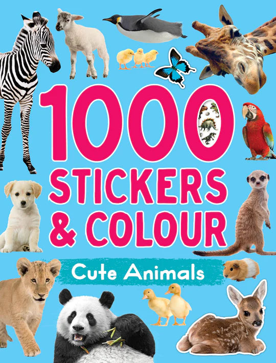 1000 Colours & Stickers Cute Animals Activity Book