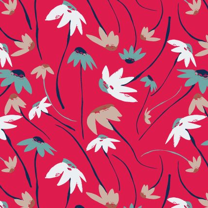 Ali Christina Red Flower Fall Greeting Card