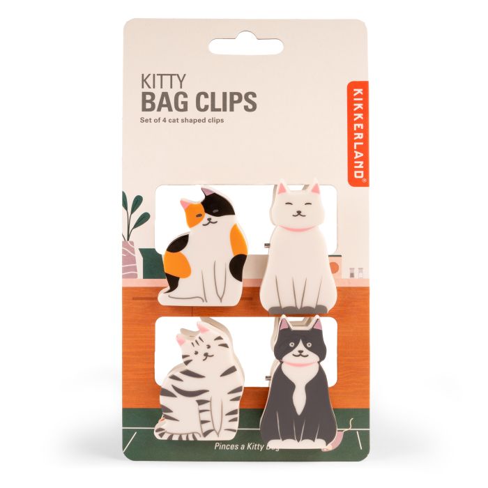 Kikkerland Kitty Bag Clips Set Of 4