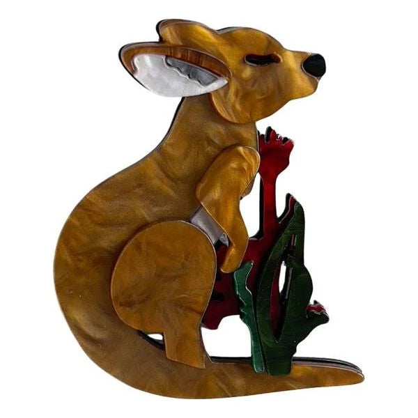 Iris Kangaroo Keyring Brown