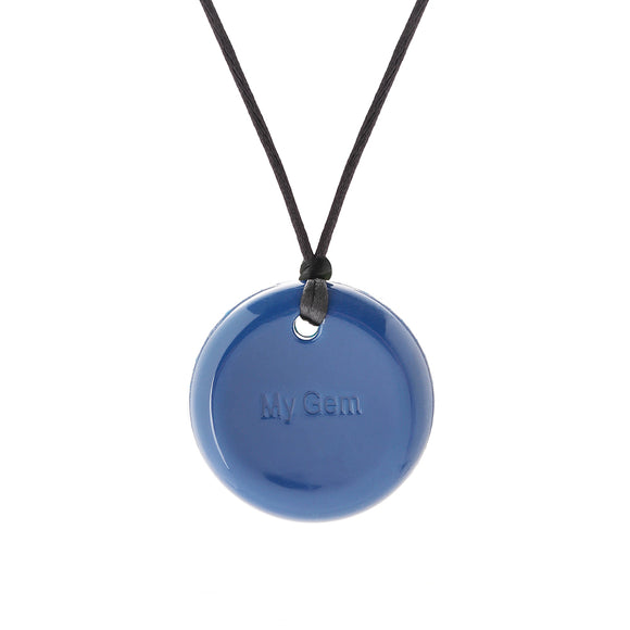 Chewigem Button Sensory Chew Pendant Navy