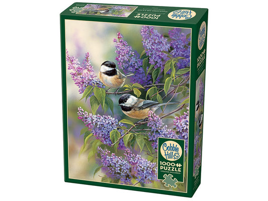 Cobble Hill 1000pc Jigsaw Puzzle Chickadees and Lilacs