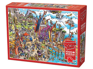 Cobble Hill Doodle Town 1000pc Jigsaw Puzzle Viking Village