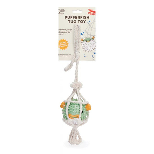 Kikkerland Kobe Pufferfish Tug Dog Toy