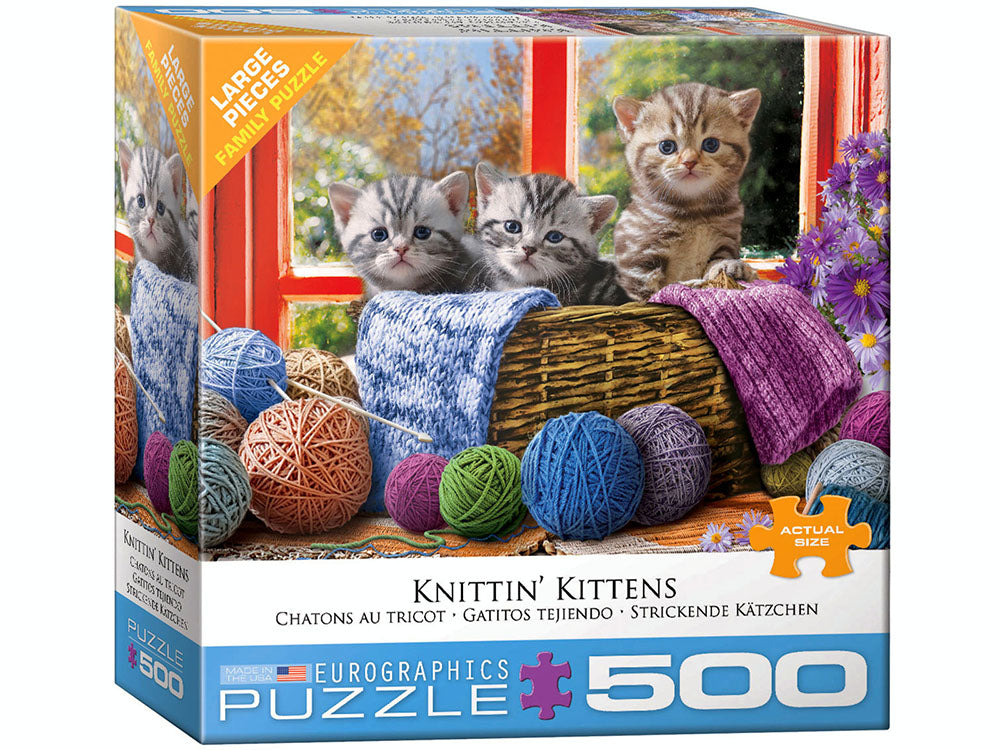 Eurographics 500pcXL Jigsaw Puzzle Knittin' Kittens