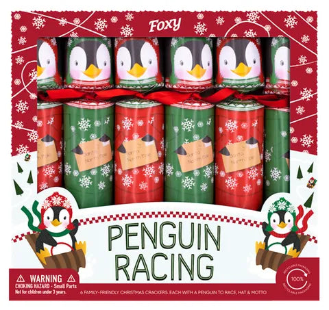 Penguin Racing Christmas Cracker 6 pc