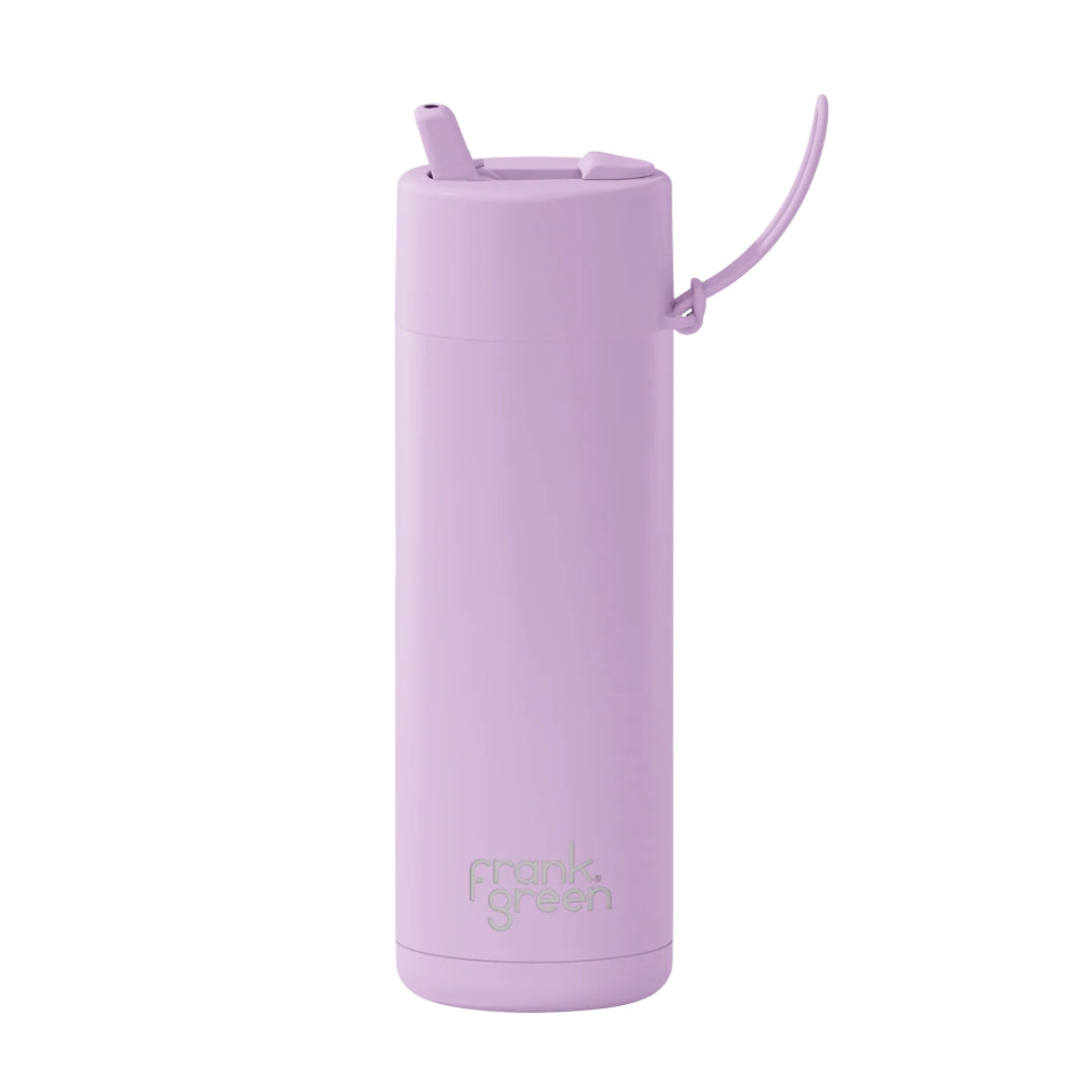 Frank Green 20oz Stainless Steel Ceramic Reusable Bottle with Flip Straw Lid Lilac Haze