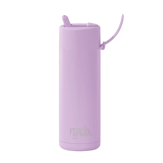 Frank Green 20oz Stainless Steel Ceramic Reusable Bottle with Flip Straw Lid Lilac Haze