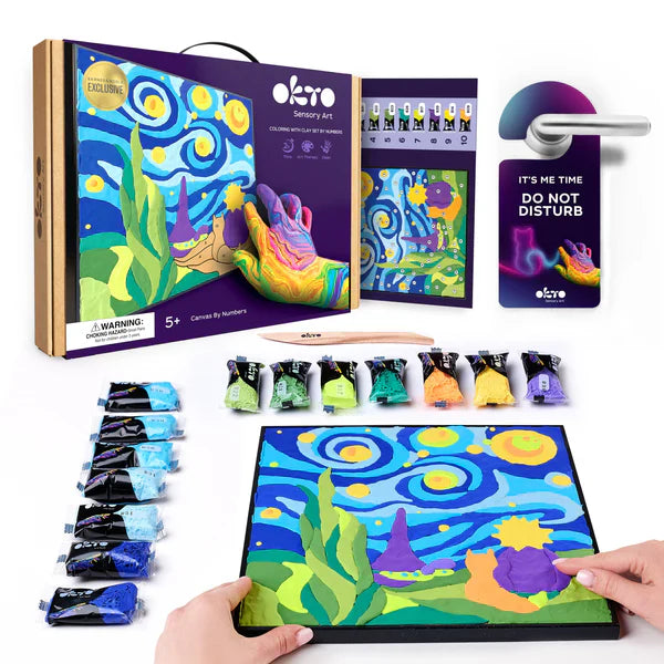Okto Sensory Art Paint by Numbers with Clay Little Prince Starry Night