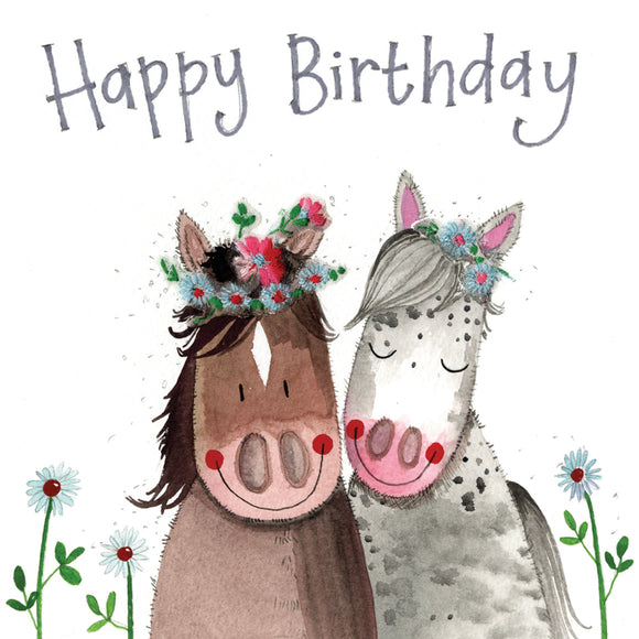 Alex Clark Greeting Card Birthday Horses