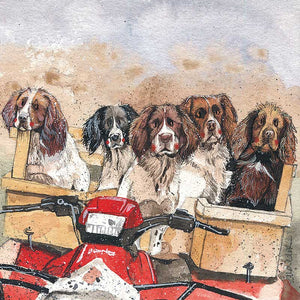 Alex Clark Greeting Card Working Spaniels