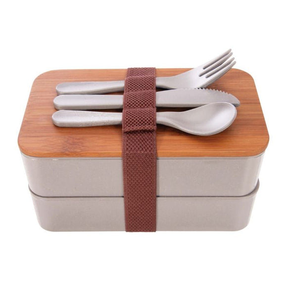 For the Earth Wheat Straw Bento Box With Cutlery