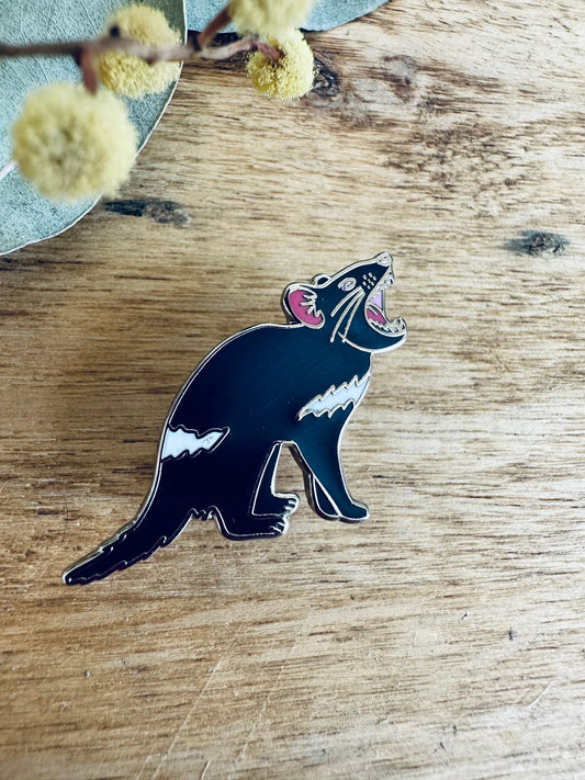 Pigment by Monica Reeve Enamel Pin Tasmanian Devil