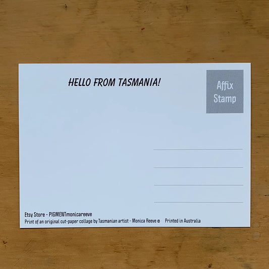 Pigment by Monica Reeve Postcard Wildflowers of Tasmania with Text