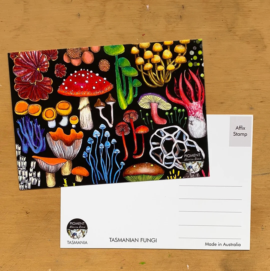 Pigment by Monica Reeve Postcard Tasmanian Fungi