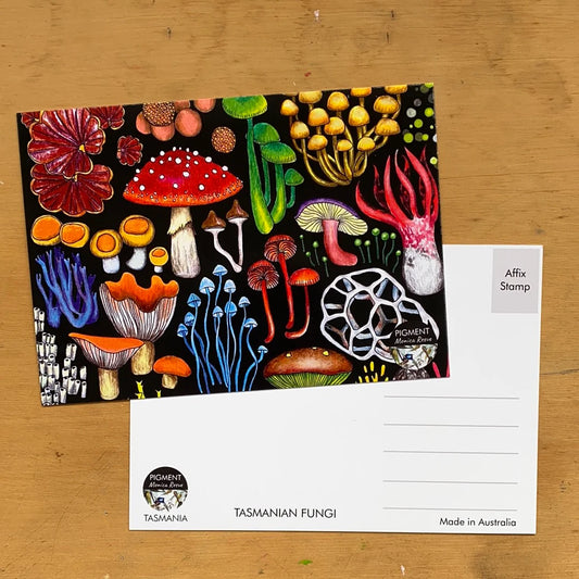 Pigment by Monica Reeve Postcard Tasmanian Fungi