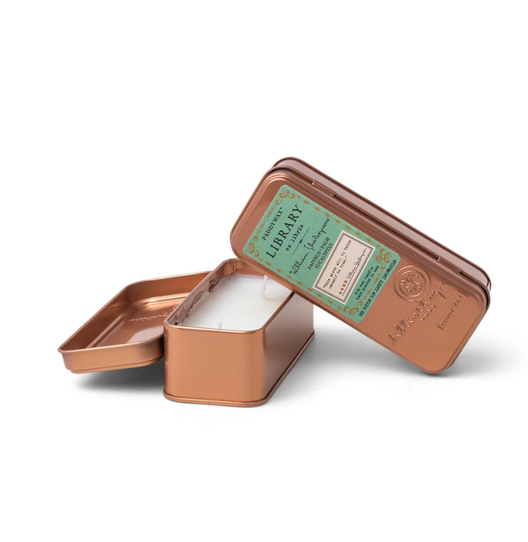 Paddywax William Shakespeare Library Travel Tin Candle