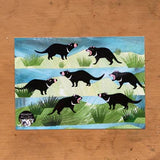 Tasmanian Devil Postcard by Monica Reeve