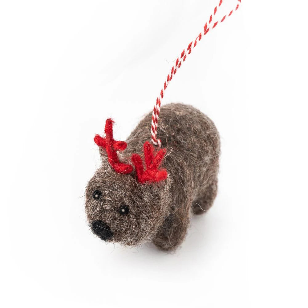Vevoke Charity Felt Christmas Decoration Wombat Wally