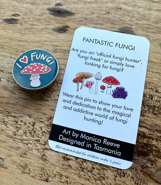Pigment by Monica Reeve Enamel Pin I Love Fungi