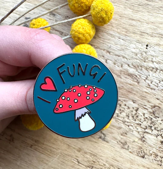 Pigment by Monica Reeve Enamel Pin I Love Fungi