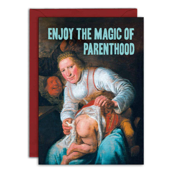 Bewilderbeest Renaissance Vandalism Greeting Card Magic of Parenthood