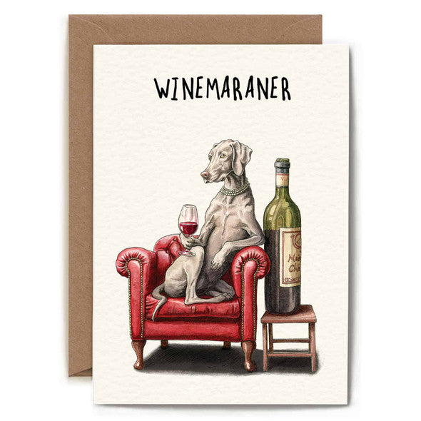Bewilderbeest Greeting Card Winemaraner